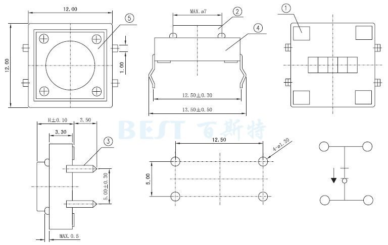 輕觸開關TS-1103 輕觸開關TS-1103
